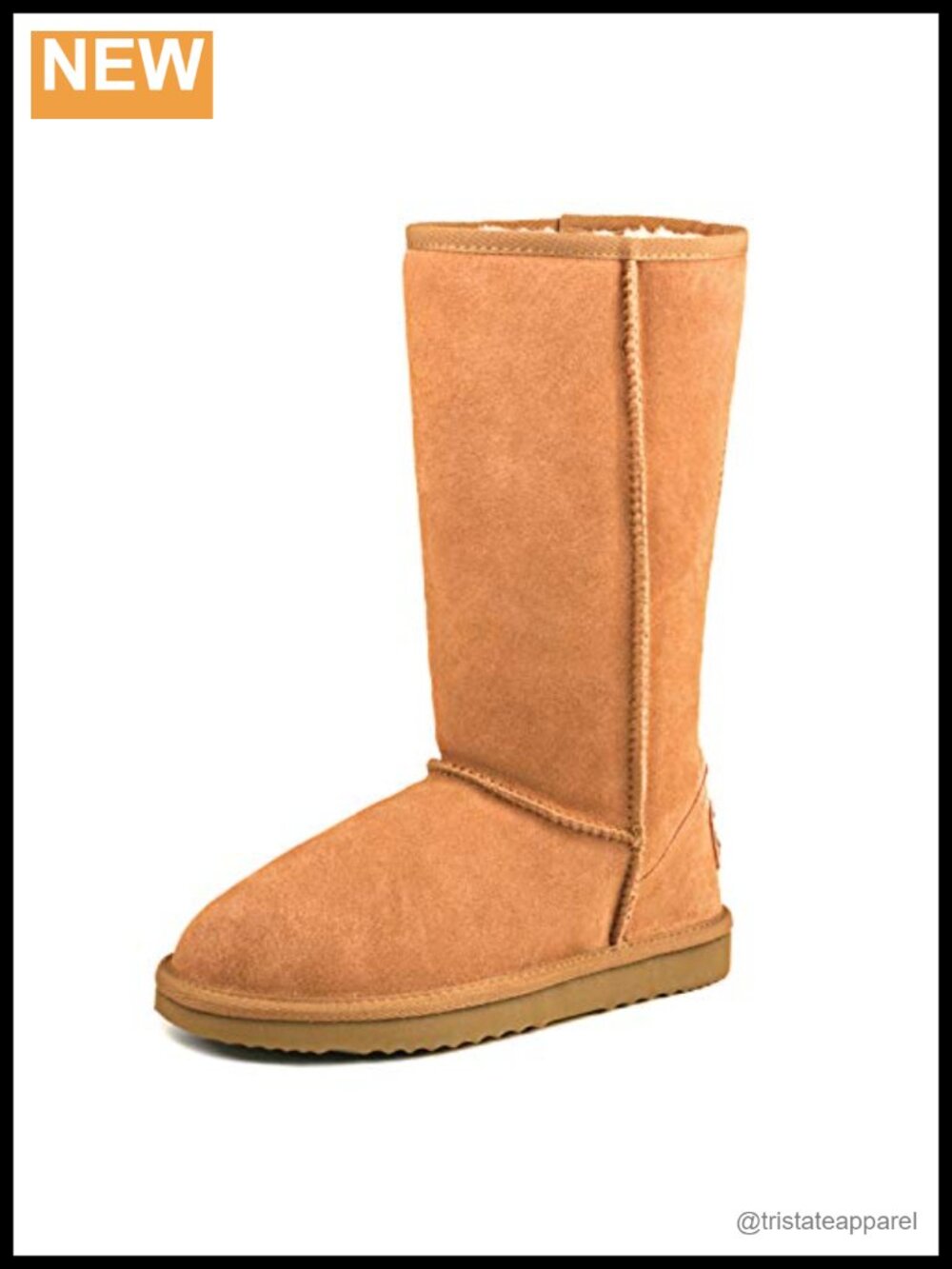 Genuine Suede Waterproof Women's Snow Boots Round Toe Mid-Calf Fur Lined Winter